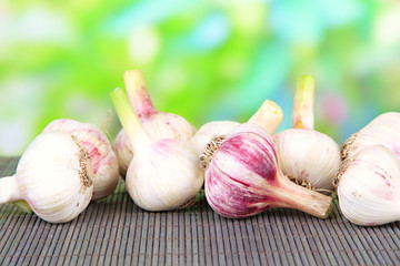 Fresh garlic, on bright background
