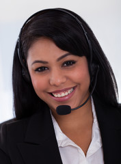 Happy Female Customer Representative