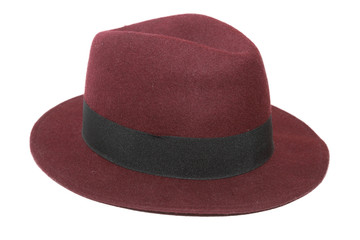 red top hat in white background