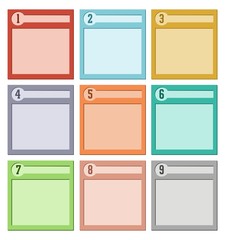 step boxes with number 1-9