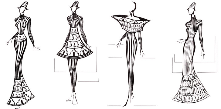 design of dresses based on architecture column
