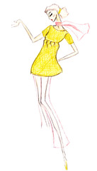 summer women short yellow dress