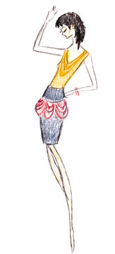 sketch of fashion model