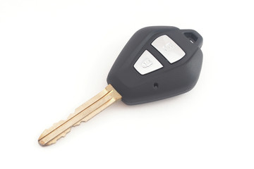 Car key on white background