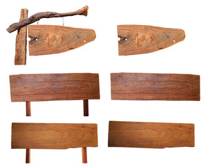 wood sign isolated on background, clipping paths