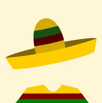 faceless man wearing sombrero