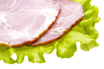 Bacon with salad leaves