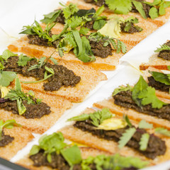 herbal pesto on bread
