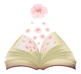 A book with flowers
