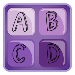 A square-shaped alphabet letters