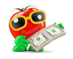 Tomato has lots of US Dollars to spend