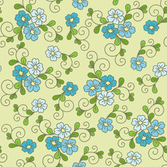 Floral seamless pattern with forget-me-not