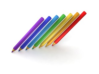 Fototapeta premium 3D colour pencils