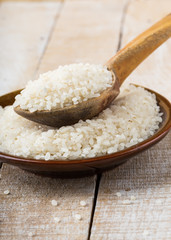 Rice in ceramic bowl