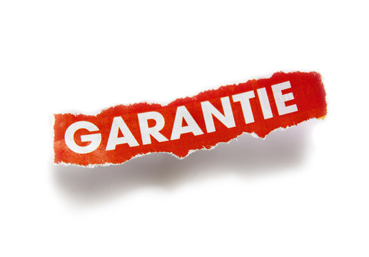 garantie sur fond blanc