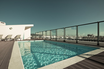 Outdoor swimming pool at the House roof