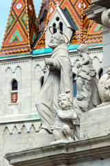 Fototapeta na wymiar Gothic cathedral at Castle of Buda, Budapest, Hungary