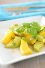 Avocadosalat mit Mangostreifen
