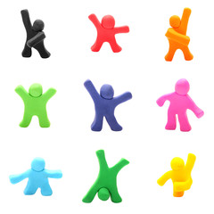 9 bunte Knetmännchen