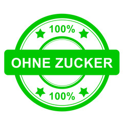 Stempel rund grün - 100% ohne Zucker