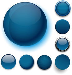 Round dark blue icons.