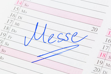 Obraz premium Eintrag im Kalender: Messe
