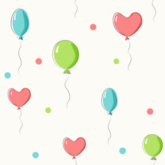 Party Balloons Seamless Pattern