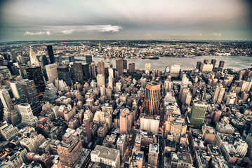 New York City Skyline by Night - obrazy, fototapety, plakaty