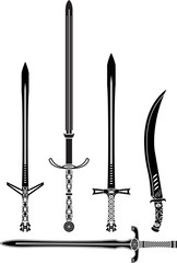 stencils of medieval swords