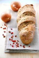 Bread with onion, paprika, cumin and dill