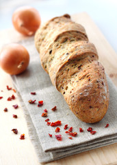 Bread with onion, paprika, cumin and dill