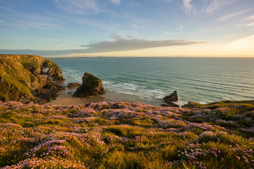 Bedruthan Steps Cornwall Uk