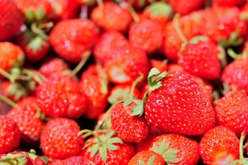 Group of red ripe strawberries