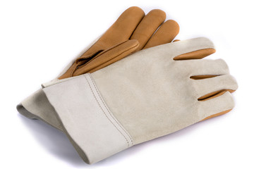 work gloves on white background