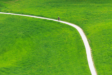 Biker in the grassland