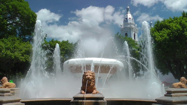 Fountain of Lions at Plaza Las Delicias in Ponce, Puerto Rico