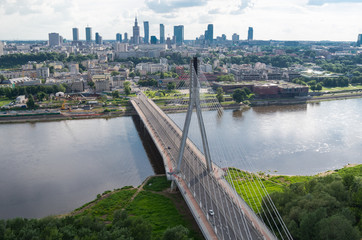 Obrazy na Plexi  Warsaw panorama, Świętokrzyski bridge
