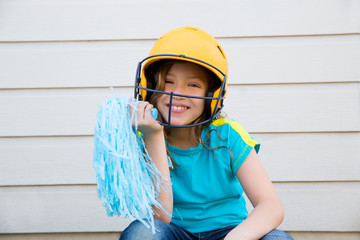 baseball cheerleading pom poms girl happy smiling