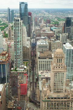Chicago. Aerial view of Chicago downtown.