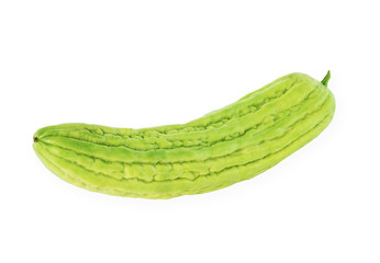 Bitter melon,bitter gourd on white background