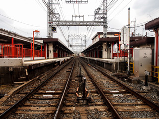 Fototapeta na wymiar local railroad in Japan