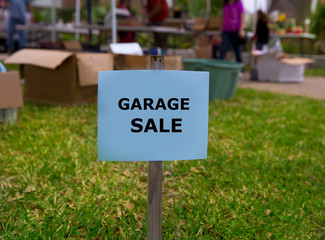 Garage sale in an american weekend on the yard