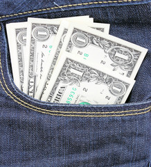 Money in jeans pocket