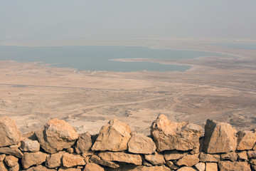 View to the Dead sea from Masada