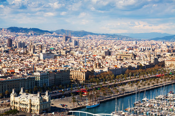 view of Barcelona city  from port side