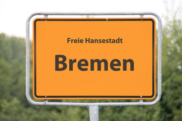 Ein Ortseingangsschild Bremen