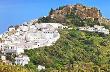 The castle and white houses in Salobrena