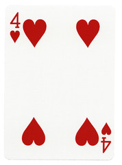 Playing Card - Four of Hearts