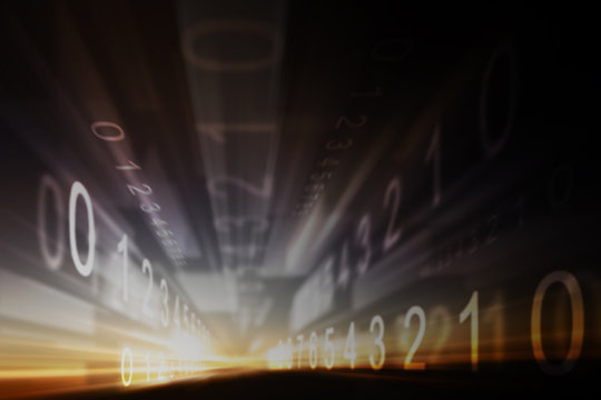 Abstract design made ​​of light and the grid elements in the