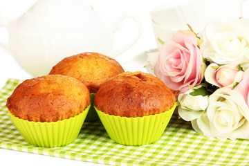 Sweet cupcakes close up